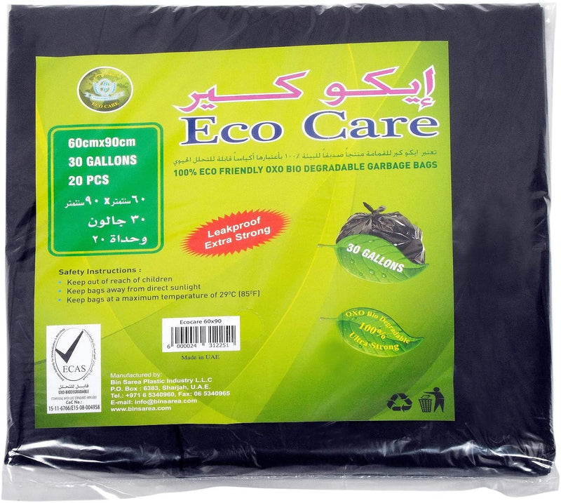 Eco Care Black HD Garbage Bags Sheet 60 X 90 cm