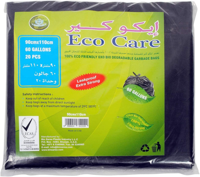 Eco Care Black HD Garbage Bags Sheet 90 X 110 cm