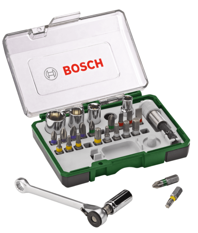 Bosch Screwdriver Bit Set 27 Pieces With Ratchet BO2607017160