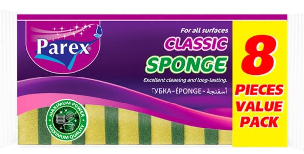Parex Sponge Green Valuepack Regular 8 Pieces
