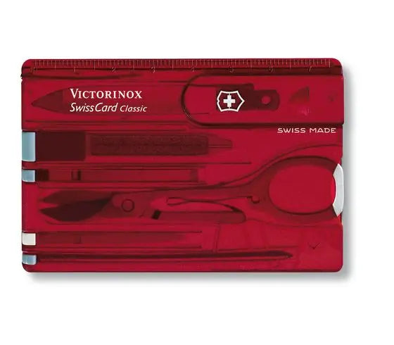 Victorinox Swiss Army Knives Swiss Card Classic 10 Function Multi Utility Swiss Knife Red 0.7100.T