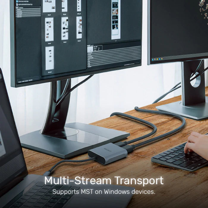 Unitek USB-C to Dual DP1.4 Adapter with MST (8K 60Hz) Space Gray V1404A | Computer Accessories Unitek USB-C to Dual DP1.4 Adapter with MST (8K 60Hz) Space Gray V1404A | Computer Accessories