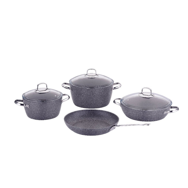 Korkmaz Cookware Set Granite Nea 7 Pcs Grey A2892