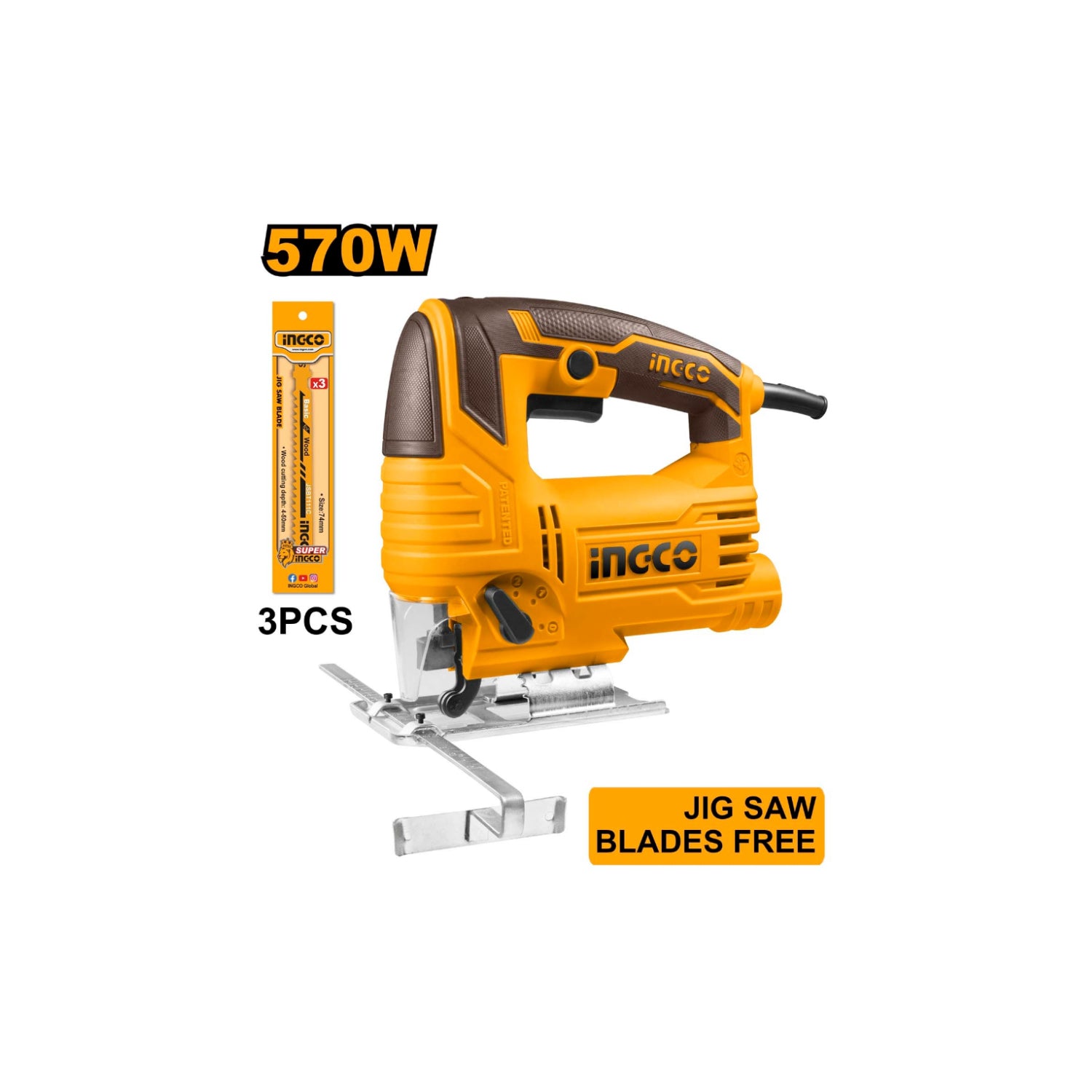 INGCO Jig Saw 220-240V~50/60Hz, 570W JS57028 | Construction Tools