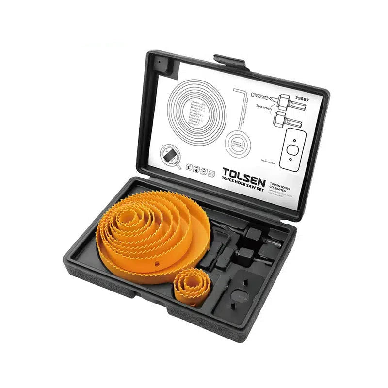 Tolsen 16pcs Hole Saw Set 75867 | Tools Tolsen 16pcs Hole Saw Set 75867 | Tools