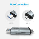 Unitek USB Dual A/C to Micro SD/SD Card Reader, Space Grey R1010A