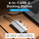 Vention USB-C to HDMI, USB 3.0 x3, RJ45, PD Docking Station 0.15M Gray Aluminum Alloy Type TQHHB