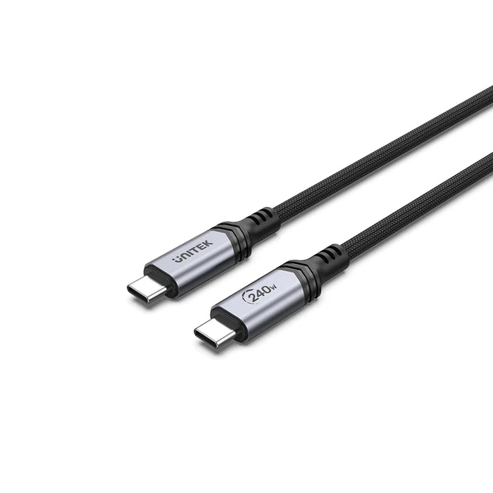 Unitek 2M USB Type-C 240W 48V 5A Power Delivery 3.1 Braided Charging Cable C14110GY-2M | Computer Accessories Unitek 2M USB Type-C 240W 48V 5A Power Delivery 3.1 Braided Charging Cable C14110GY-2M | Computer Accessories