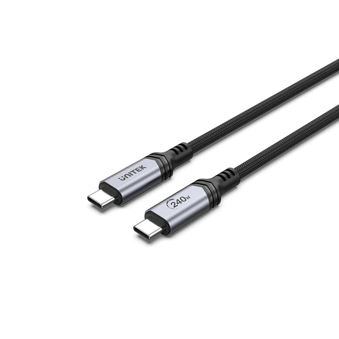 Unitek 2M USB Type-C 240W 48V 5A Power Delivery 3.1 Braided Charging Cable C14110GY-2M