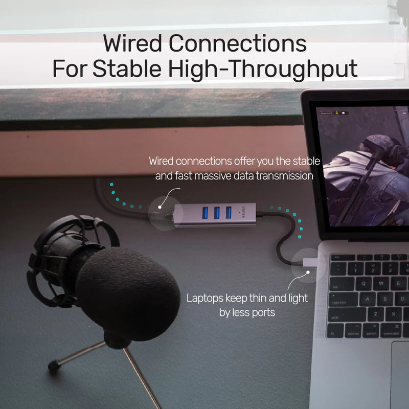 Unitek 4-in-1 USB-C 5Gbps Hub with USB-A Adapter (3*USB3.0 + Gigabit Ethernet), Space Grey Y-3088B | CABLES & ADAPTERS Unitek 4-in-1 USB-C 5Gbps Hub with USB-A Adapter (3*USB3.0 + Gigabit Ethernet), Space Grey Y-3088B | CABLES & ADAPTERS