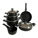 Saflon 10 Pcs Set 20+24+28cm Pots + 28cm Shallow Pot+28cm Frypan+16cm Saucepan TSA038