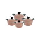 Core Granite Cookware Collection 8 Pcs Set 32+28+24+20cm Pink TLA001