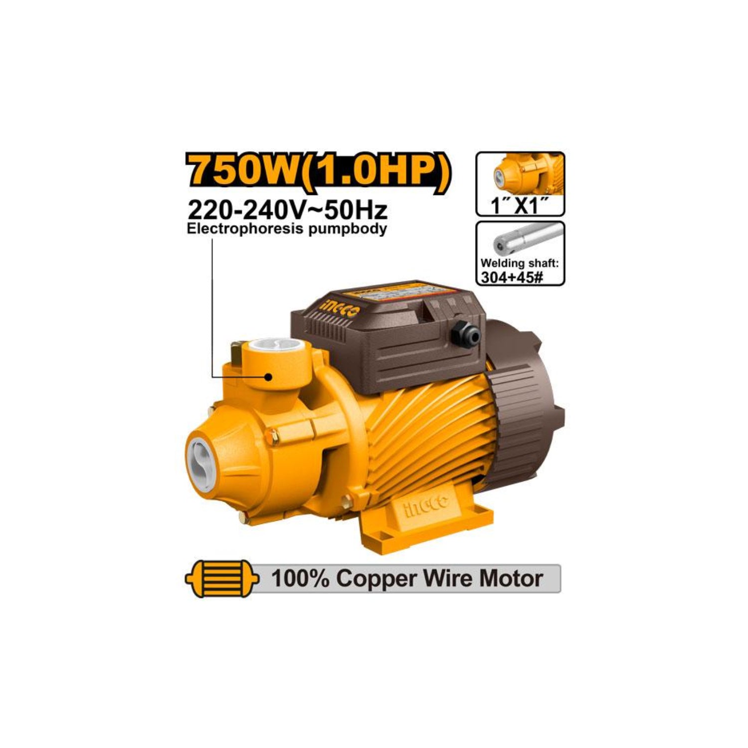 INGCO Water Pump 220-240V~50Hz, 750W (1.0HP) VPM75068 | Water Pump INGCO Water Pump 220-240V~50Hz, 750W (1.0HP) VPM75068 | Water Pump