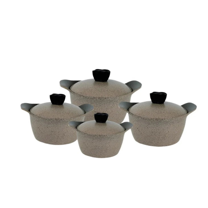 Core Granite Cookware Collection 8 Pcs Set 32+28+24+20cm Beige TLA002