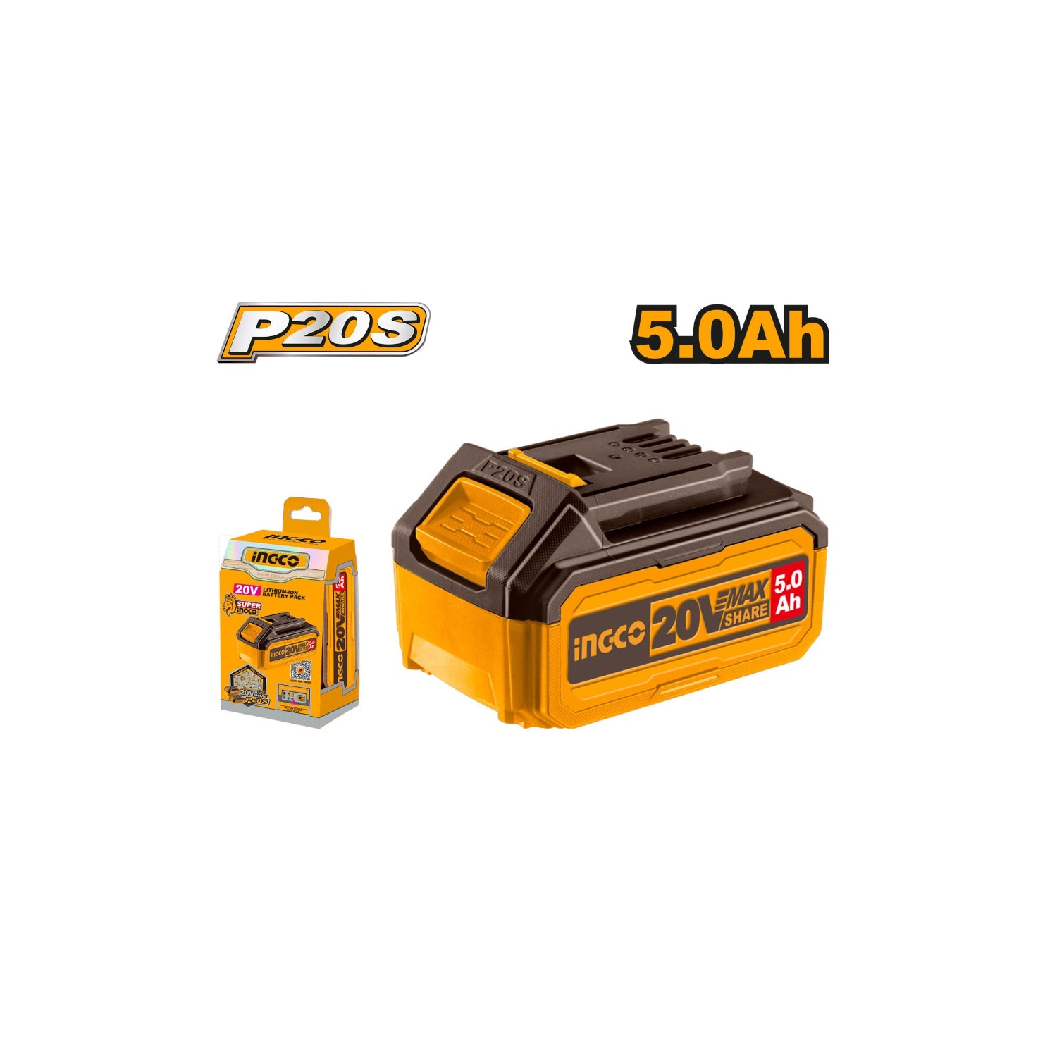 INGCO Lithium-ion 5.0Ah Battery Pack 20V FBLI20031 | Batteries, Chargers & Starter Kits