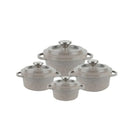 Core SS22 Granite Cookware Collection Pots 8 Pcs Set 1.9 L + 2.6 L + 5.2 L + 7.6 L Brown TLA004