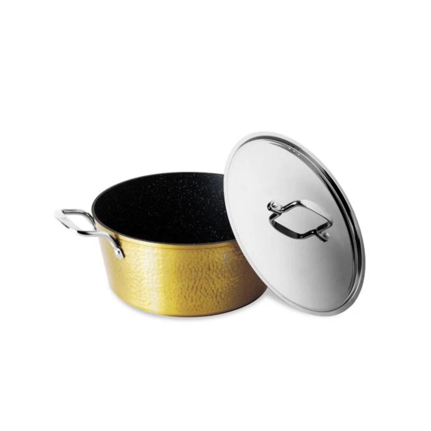 Berlinger Haus Hammered Casserole With Stainless Steel Lid And Handles Gold | Kitchen Appliance Berlinger Haus Hammered Casserole With Stainless Steel Lid And Handles Gold | Kitchen Appliance
