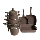 Saflon 13 Pcs  20+24+28cm Pots + 28cm Grill Pan + 24cm Frypan + 16cm Milkpot + 18cm Saucepan + 31cm Roasting Tray TSA088