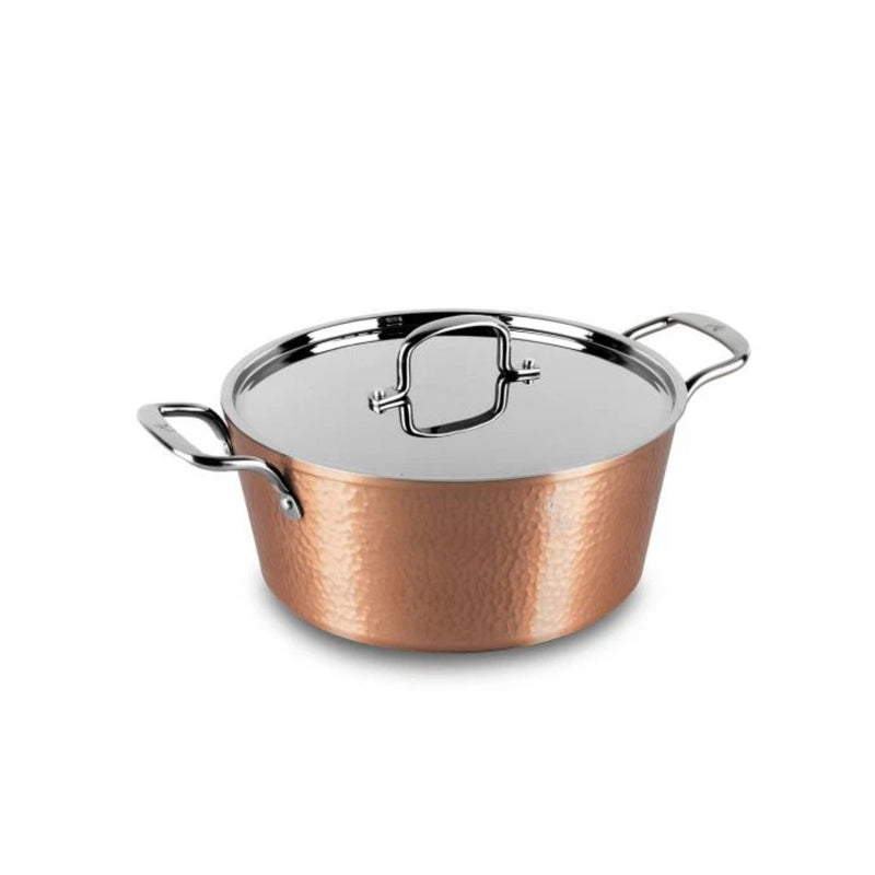 Berlinger Haus Hammered Casserole With Stainless Steel Lid And Handles Copper Color