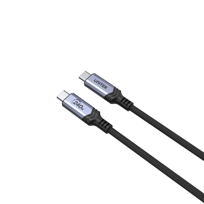 Unitek 2M USB Type-C 240W 48V 5A Power Delivery 3.1 Braided Charging Cable C14110GY-2M | Computer Accessories Unitek 2M USB Type-C 240W 48V 5A Power Delivery 3.1 Braided Charging Cable C14110GY-2M | Computer Accessories
