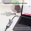 Unitek 4-in-1 USB-C 5Gbps Hub with USB-A Adapter (3*USB3.0 + Gigabit Ethernet), Space Grey Y-3088B