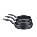 O.M.S. Die-cast Granite Frypan 3 Pcs Set 28+24+20cm Black TOM038