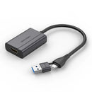 Vention USB-C + USB-A to HDMI Adapter 0.15M Gray Aluminium Alloy Type ACYHB