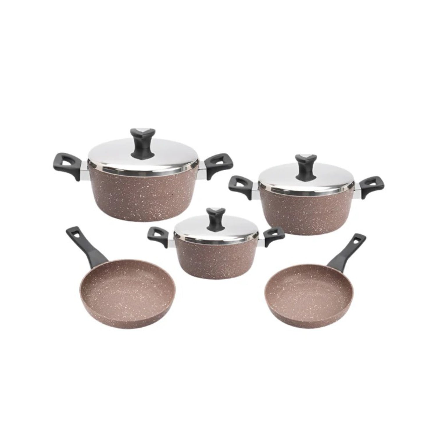 Saflon 8 Pcs Set Pots 28+24+20cm + Frypan 26+22cm TSA093 | Kitchen Appliance Saflon 8 Pcs Set Pots 28+24+20cm + Frypan 26+22cm TSA093 | Kitchen Appliance