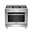 Ignis 90x60, 5gas, Gas Oven + Fan, 4cm H Cooktop, Mechanical timer, Aluminum burner, 1 wok 4Kw,  Made Italy GPD194DLXTF