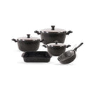 Saflon 9 Pcs Set Pots 28+24+20+24cm Fryer +  Rectangular Tray 31x23cm TSA095
