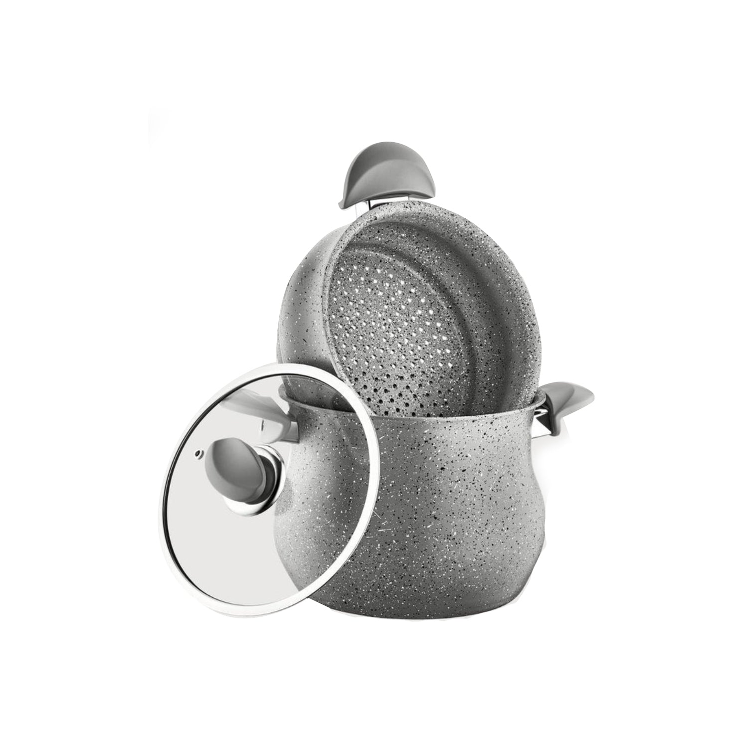 O.M.S. Granite Couscous Set Top Pot 24cm + Bottom Pot 24cm Gray TOM008 | Kitchen Appliance O.M.S. Granite Couscous Set Top Pot 24cm + Bottom Pot 24cm Gray TOM008 | Kitchen Appliance