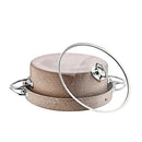 O.M.S. Granite Maqluba 3 Pcs Cooking Set Tray With Handel 32 Cm Pot 28cm And Glass Lid Brown TOM011