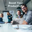 Vention Articulating Desk Phone / Tab Stand with 360° Rotatable Base Gray Aluminium Alloy Type KSDH0