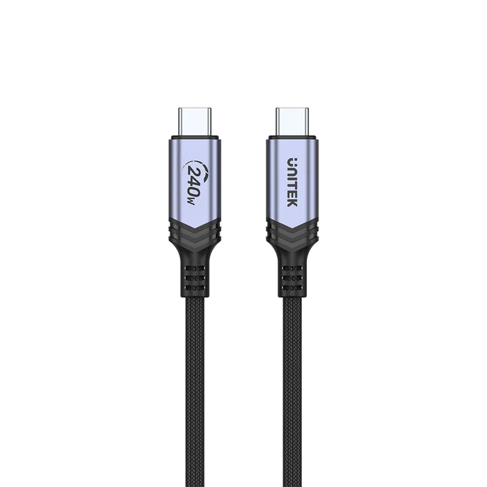 Unitek 2M USB Type-C 240W 48V 5A Power Delivery 3.1 Braided Charging Cable C14110GY-2M