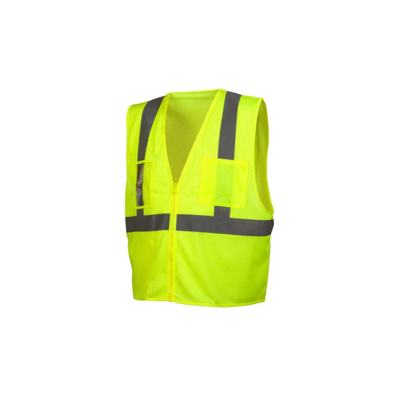 Pyramex Type R Class 2 Economy Vest With Clear Pocket Lime RVZ2110CP