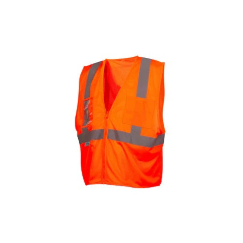 Pyramex Safety Class 2 Economy Vest With Clear Pocket, Orange RVZ2120CP