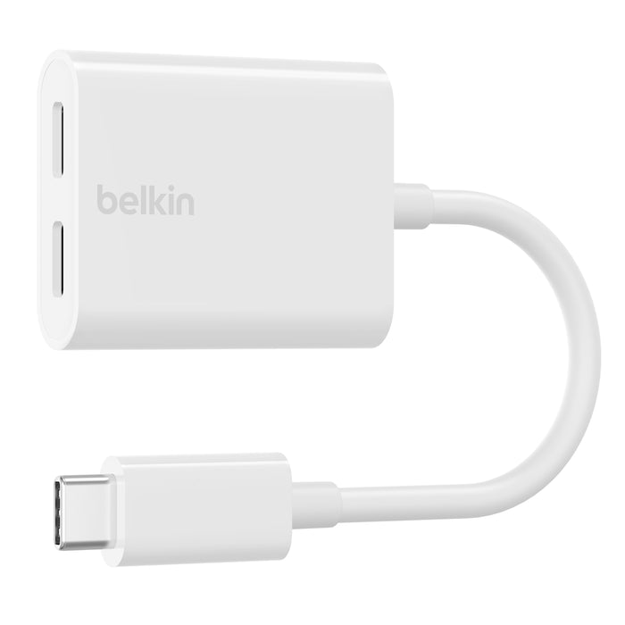 Belkin USB-C Audio + USB-C Charge Rockstar Adapter White F7U081btWH | Power Adapter & Charger Accessories Belkin USB-C Audio + USB-C Charge Rockstar Adapter White F7U081btWH | Power Adapter & Charger Accessories