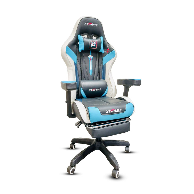 Xgame Gaming Chair with footrest White Blue GFY102