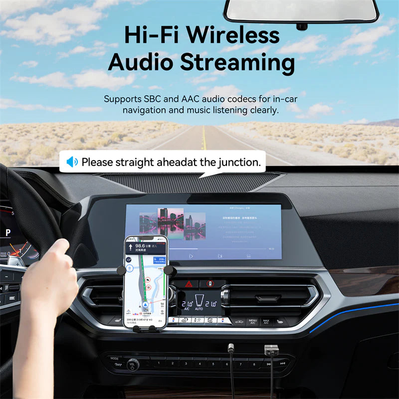 Vention USB Car Bluetooth 5.4 Audio Receiver with Coiled Cable 1.5M Gray Zinc Alloy NAIHG | CABLES & ADAPTERS Vention USB Car Bluetooth 5.4 Audio Receiver with Coiled Cable 1.5M Gray Zinc Alloy NAIHG | CABLES & ADAPTERS