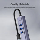 Unitek 4-in-1 USB-C 5Gbps Hub with USB-A Adapter (3*USB3.0 + Gigabit Ethernet), Space Grey Y-3088B
