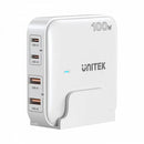 Unitek Desktop Charger 100W 4 in 1 GaN Charger White - 2 USB + 2 Type-C P1229AWH