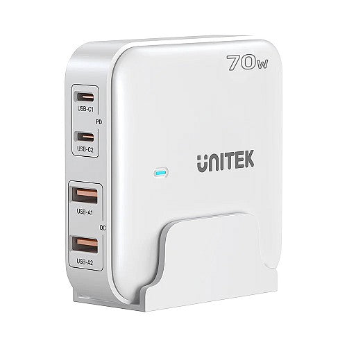 Unitek Charge Desktop 70W 4 in 1 GaN Charger White - 2 USB + 2 Type-C P1228AWH | Power Adapter & Charger Accessories Unitek Charge Desktop 70W 4 in 1 GaN Charger White - 2 USB + 2 Type-C P1228AWH | Power Adapter & Charger Accessories