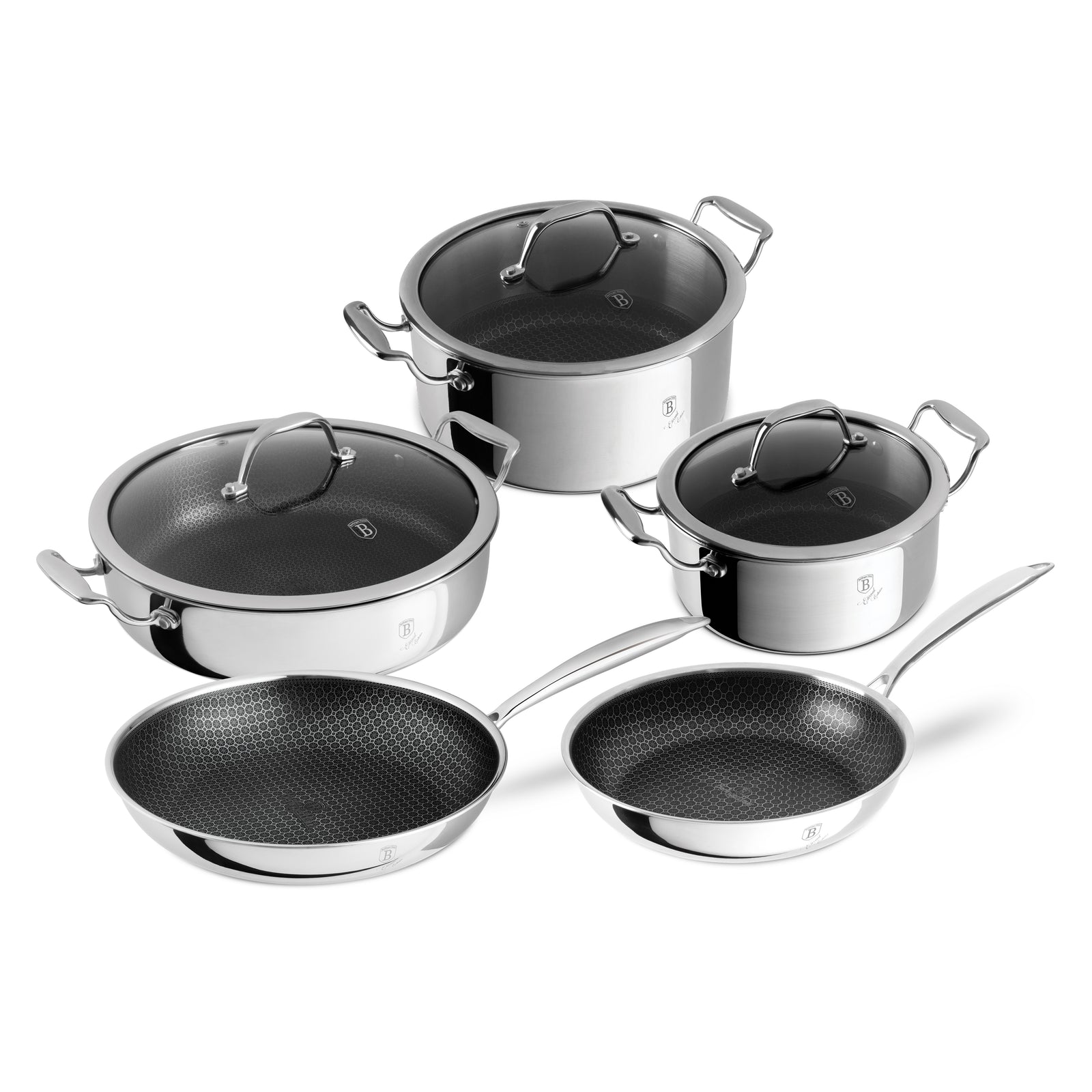 Berlinger Haus Eternal 8 Pcs Cooking Set Casserole With Glass Lid 28+24+20cm +Frypan 28 +24cm TBH332 | Kitchen Appliance Berlinger Haus Eternal 8 Pcs Cooking Set Casserole With Glass Lid 28+24+20cm +Frypan 28 +24cm TBH332 | Kitchen Appliance
