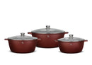 Berlinger Haus Cerastone Jumbo 6 Pcs Casserole Set With Lids 32cm (9.9 L) + 36cm (13.5 L) + 40cm (18.5 L) TBH327