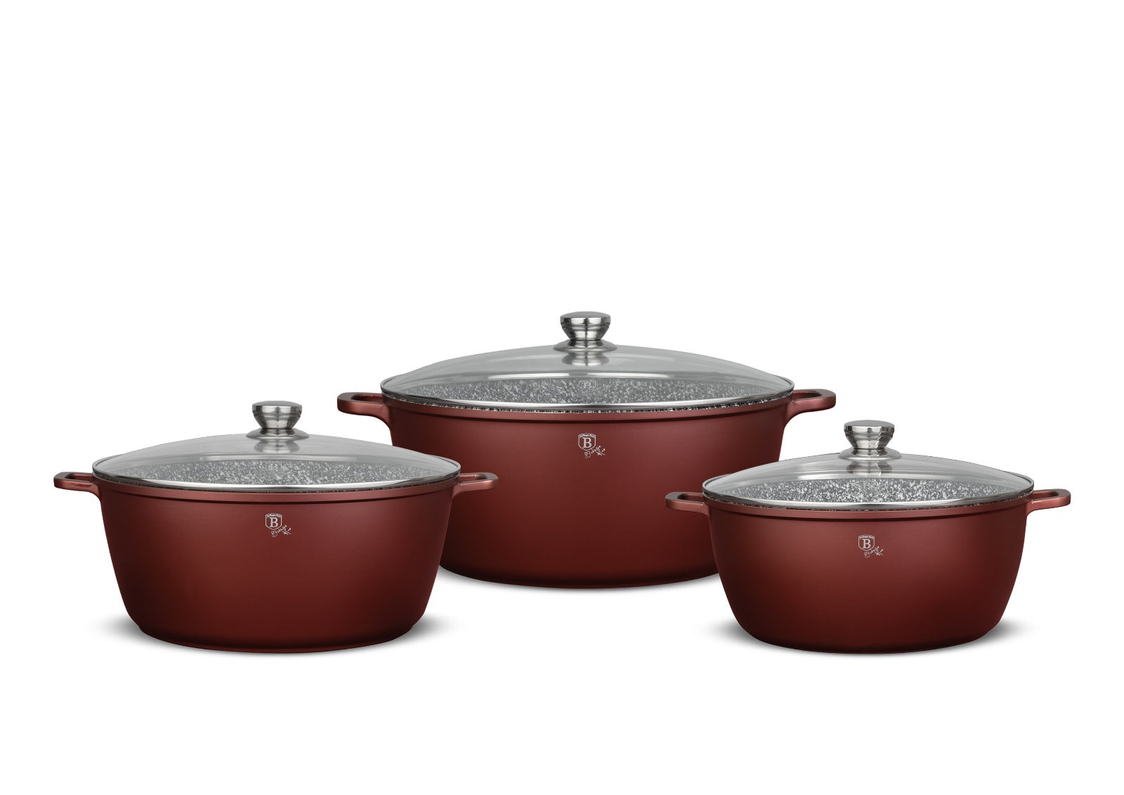 Berlinger Haus Cerastone Jumbo 6 Pcs Casserole Set With Lids 32cm (9.9 L) + 36cm (13.5 L) + 40cm (18.5 L) TBH327 | Kitchen Appliance Berlinger Haus Cerastone Jumbo 6 Pcs Casserole Set With Lids 32cm (9.9 L) + 36cm (13.5 L) + 40cm (18.5 L) TBH327 | Kitchen Appliance