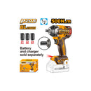 INGCO Cordless Impact Wrench, BL Motor 20V Square Drive: 1/2", 500Nm/650Nm CIWLI20501