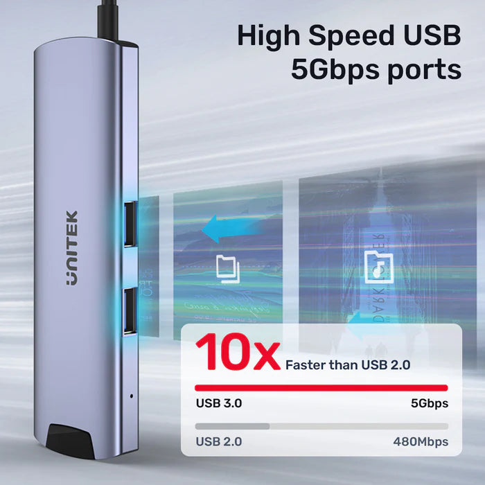 Unitek 6-in-1 USB-C 5Gbps Hub (2*USB-A 5Gbps + USB-C 5Gbps + HDMI 4K 30Hz + Gigabit Ethernet + PD 100W), Space Gray, Unitek Gift Box H1112F | Computer Accessories Unitek 6-in-1 USB-C 5Gbps Hub (2*USB-A 5Gbps + USB-C 5Gbps + HDMI 4K 30Hz + Gigabit Ethernet + PD 100W), Space Gray, Unitek Gift Box H1112F | Computer Accessories
