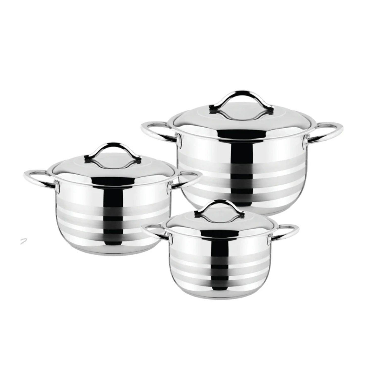 O.M.S. 6 Pcs Stainless Steel Cookware Set Pots 24+ 26 + 30cm TOM043 | Kitchen Appliance O.M.S. 6 Pcs Stainless Steel Cookware Set Pots 24+ 26 + 30cm TOM043 | Kitchen Appliance