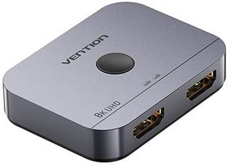 Vention 2-Port Bi-Directional 8K HDMI Switcher Gray Aluminium Alloy Type AKPH0