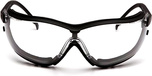 Pyramex Safety V2G Safety Glasses, Black Frame, Clear H2MAX Anti-Fog Lens GB1810STM